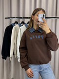 Bluza Paris z jeansowy kołnierzykiem